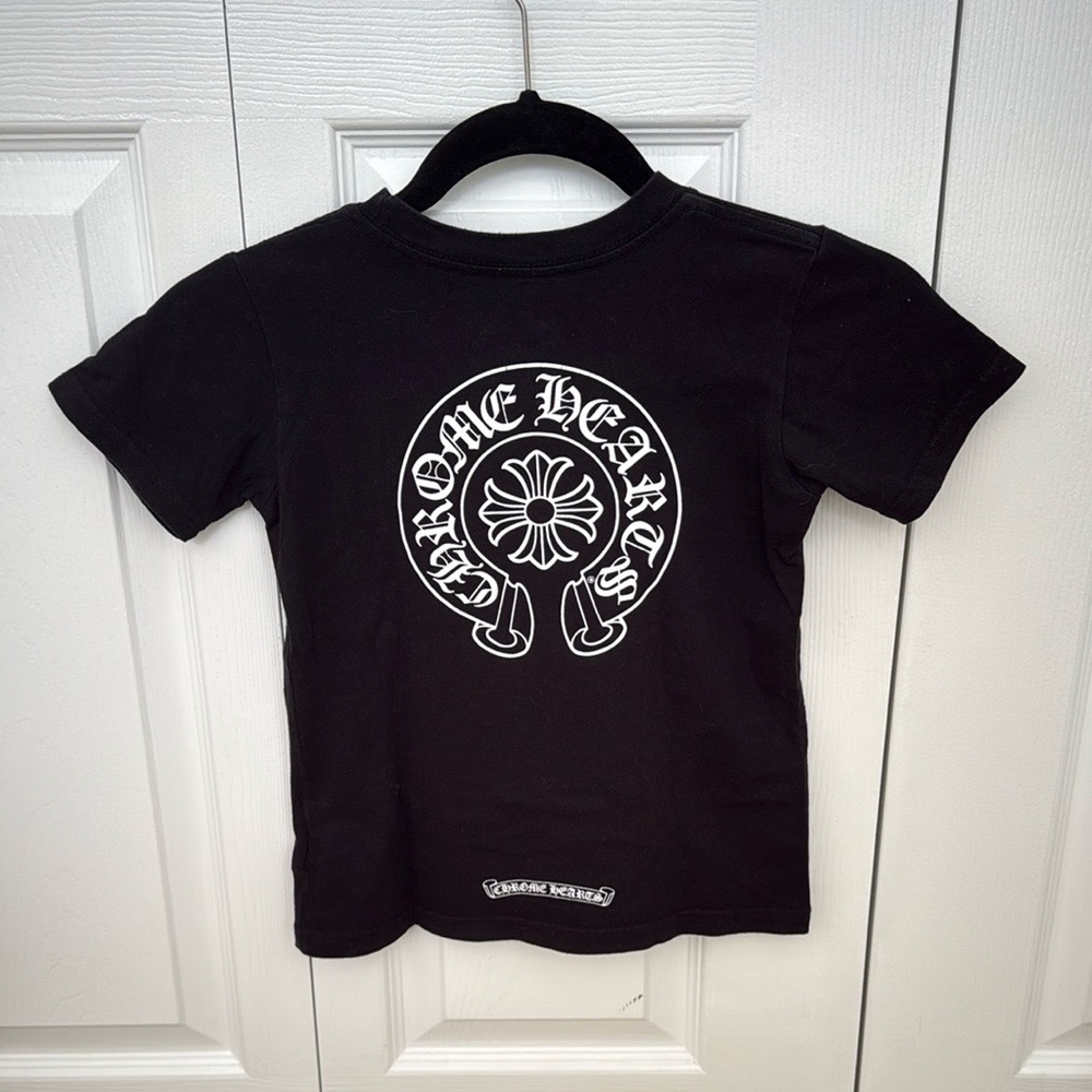 Chrome Hearts kids Black Tee with White Graphic